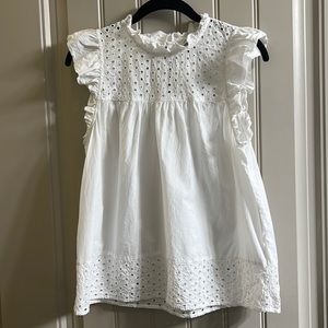 Vineyard vines white high neck lace top